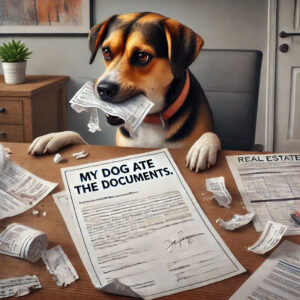 1 Extra Reasons Why Selling Your House Takes Longer Than Expected - My dog ate the documents, for real.